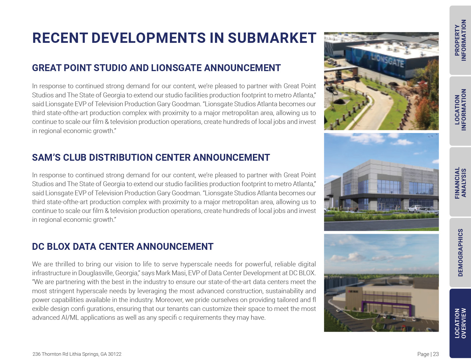 offering memorandum for retail property